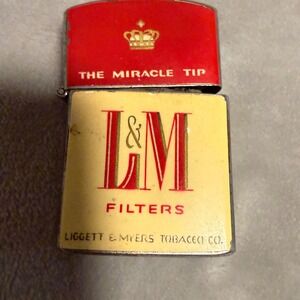 Vintage L&M Filters "The Miracle Tip" Cigarette Advertising Lighter 1950s‎